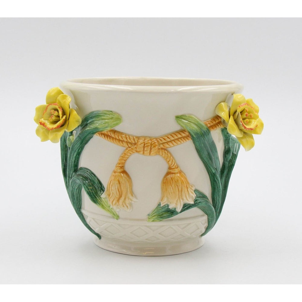 Ceramic Narcissus Flower Planter Vintage 5 7/8 Inch Decorative Image 2