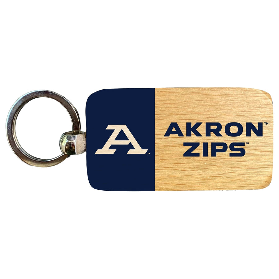 Akron Zips 2.5 x 1-Inch Wooden Keychain Officially Licensed Collegiate Product Image 1