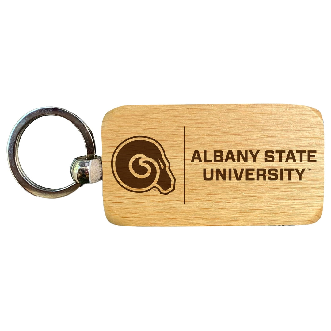 Albany State University 2.5 x 1-Inch Engraved Wooden Keychain Officially Licensed Collegiate Product Image 1