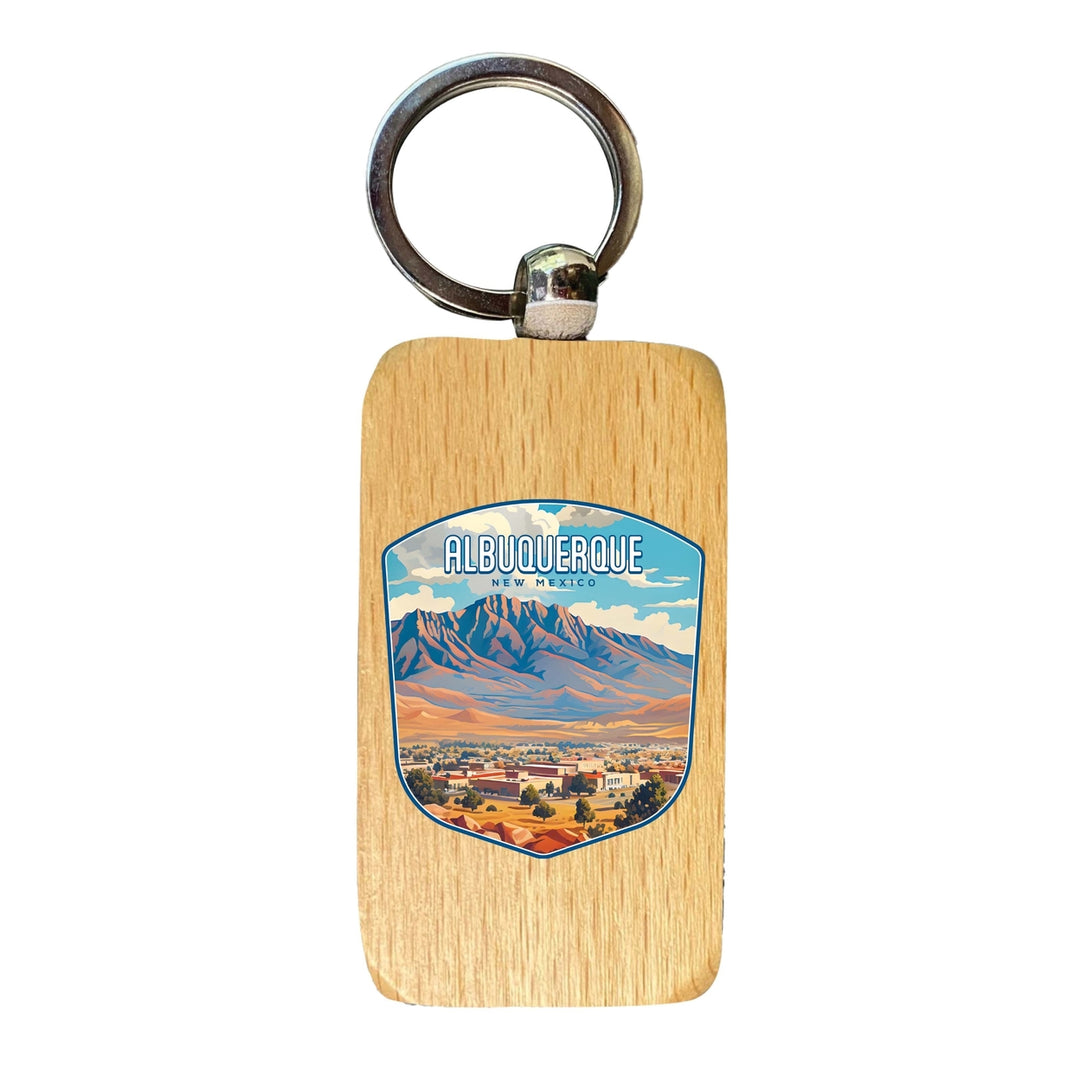 Alburqueque Mexico Design A Souvenir 2.5x1-Inch Souvenir Wooden Keychain Image 1