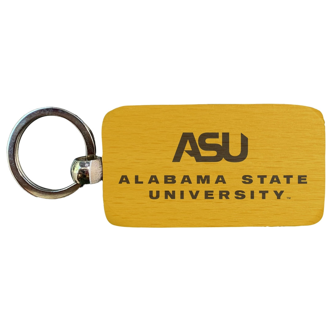 Alabama State University 2.5 x 1-Inch Wooden Keychain Officially Licensed Collegiate Product Image 1