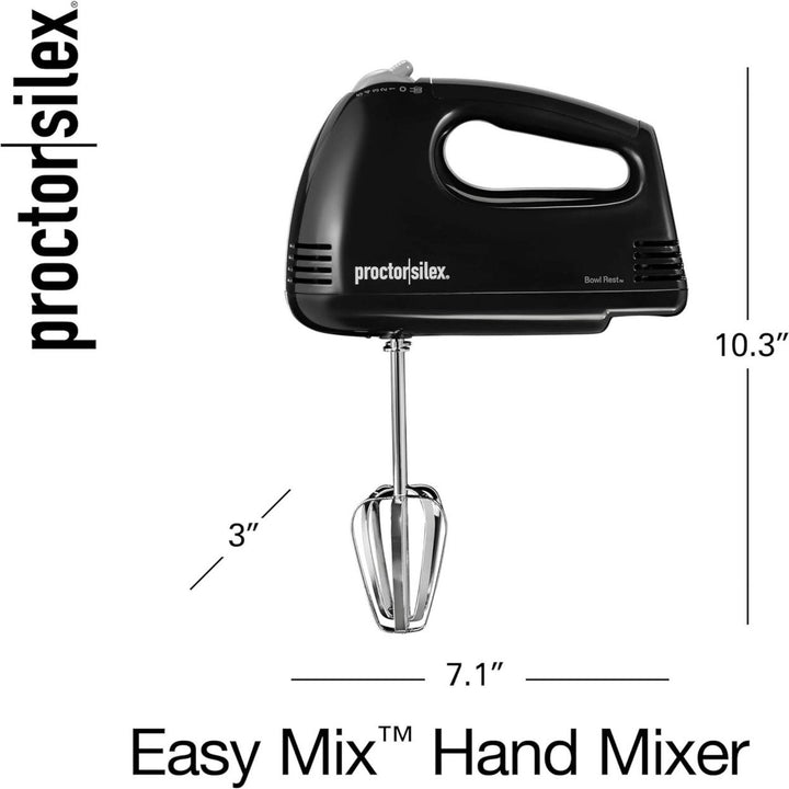 Proctor Silex Hand Mixer 5-Speed 100W Compact Electric Black Model 62507PS Image 4