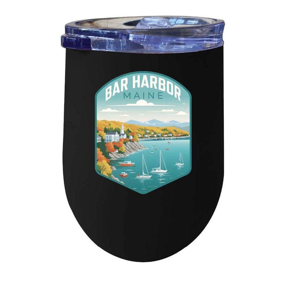 Bar Harbor Maine Design A Souvenir 12 oz Insulated Wine Stainless Steel Tumbler Image 1