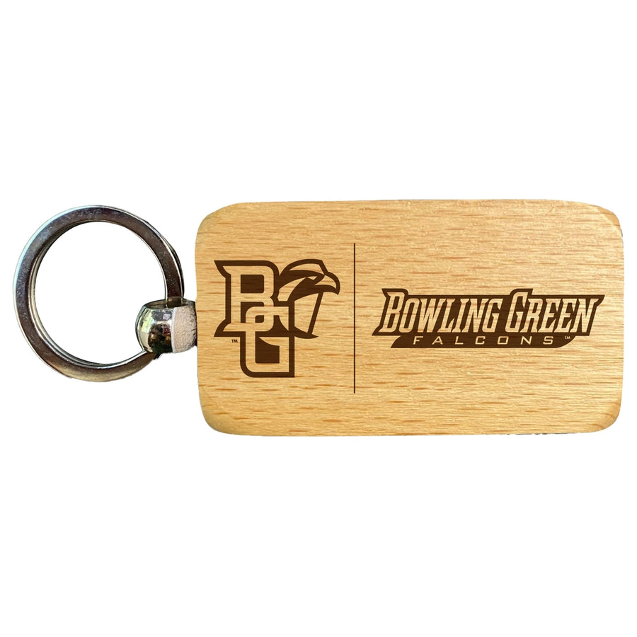 Bowling Green Falcons 2.5 x 1-Inch Engraved Wooden Keychain Officially Licensed Collegiate Product Image 1