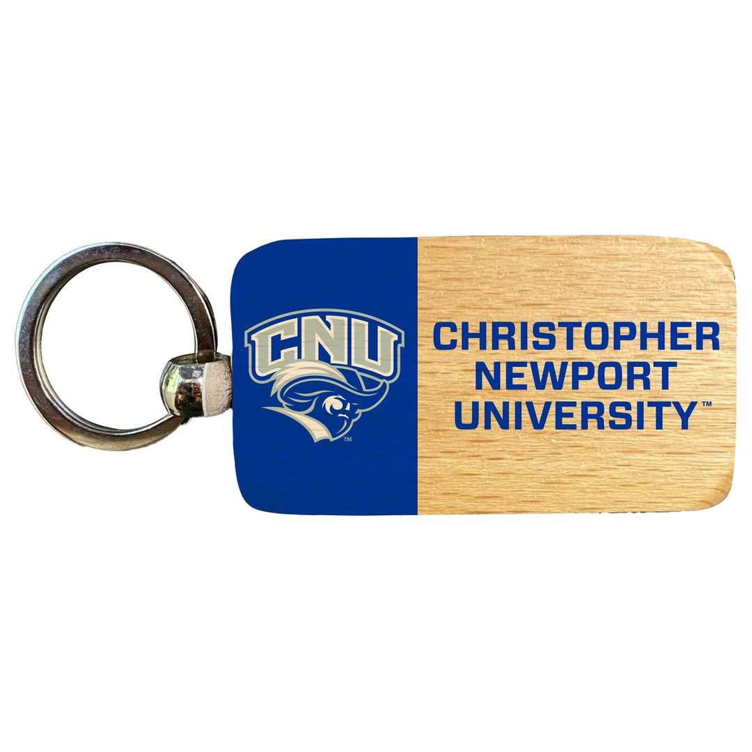 Christopher Newport Captains 2.5 x 1-Inch Wooden Keychain Officially Licensed Collegiate Product Image 1