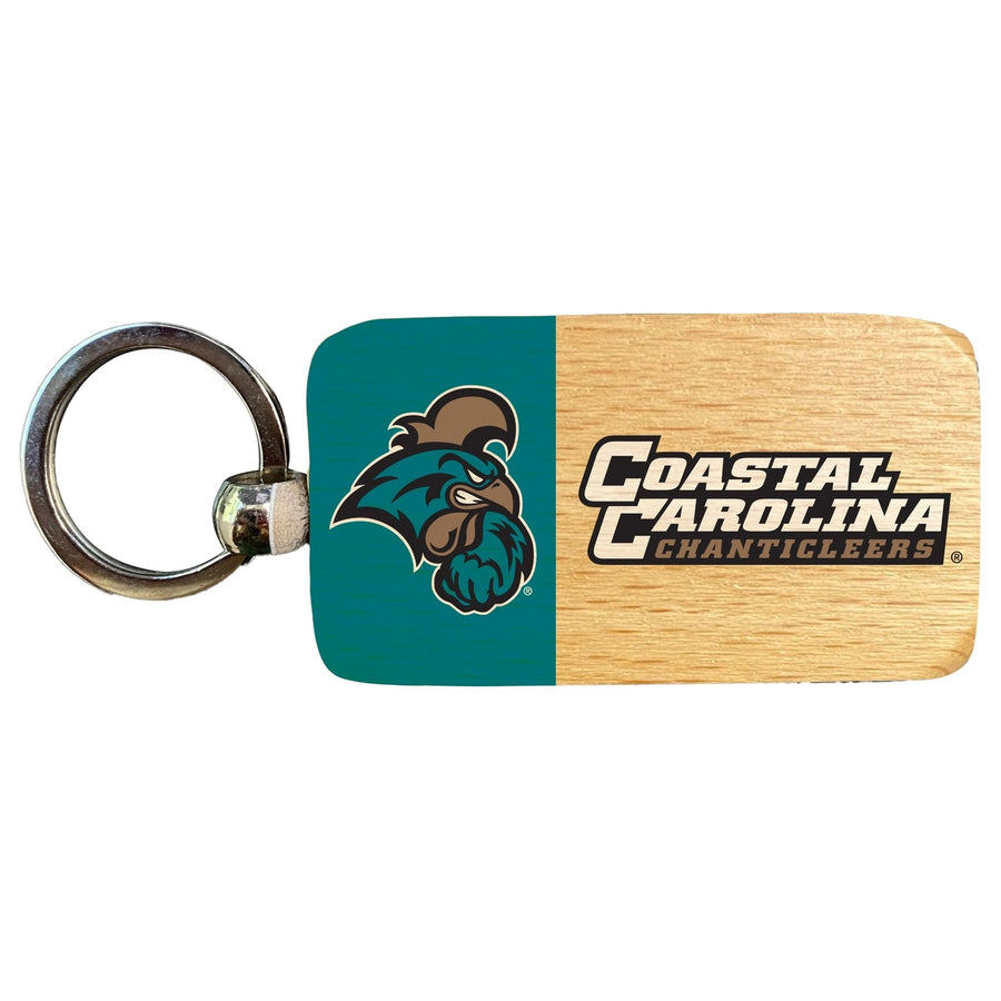 Coastal Carolina University 2.5 x 1-Inch Wooden Keychain Officially Licensed Collegiate Product Image 1