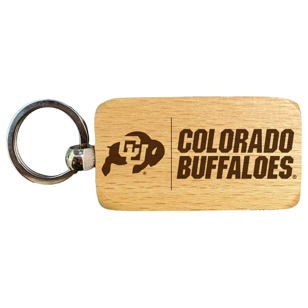 Colorado Buffaloes 2.5 x 1-Inch Engraved Wooden Keychain Officially Licensed Collegiate Product Image 1