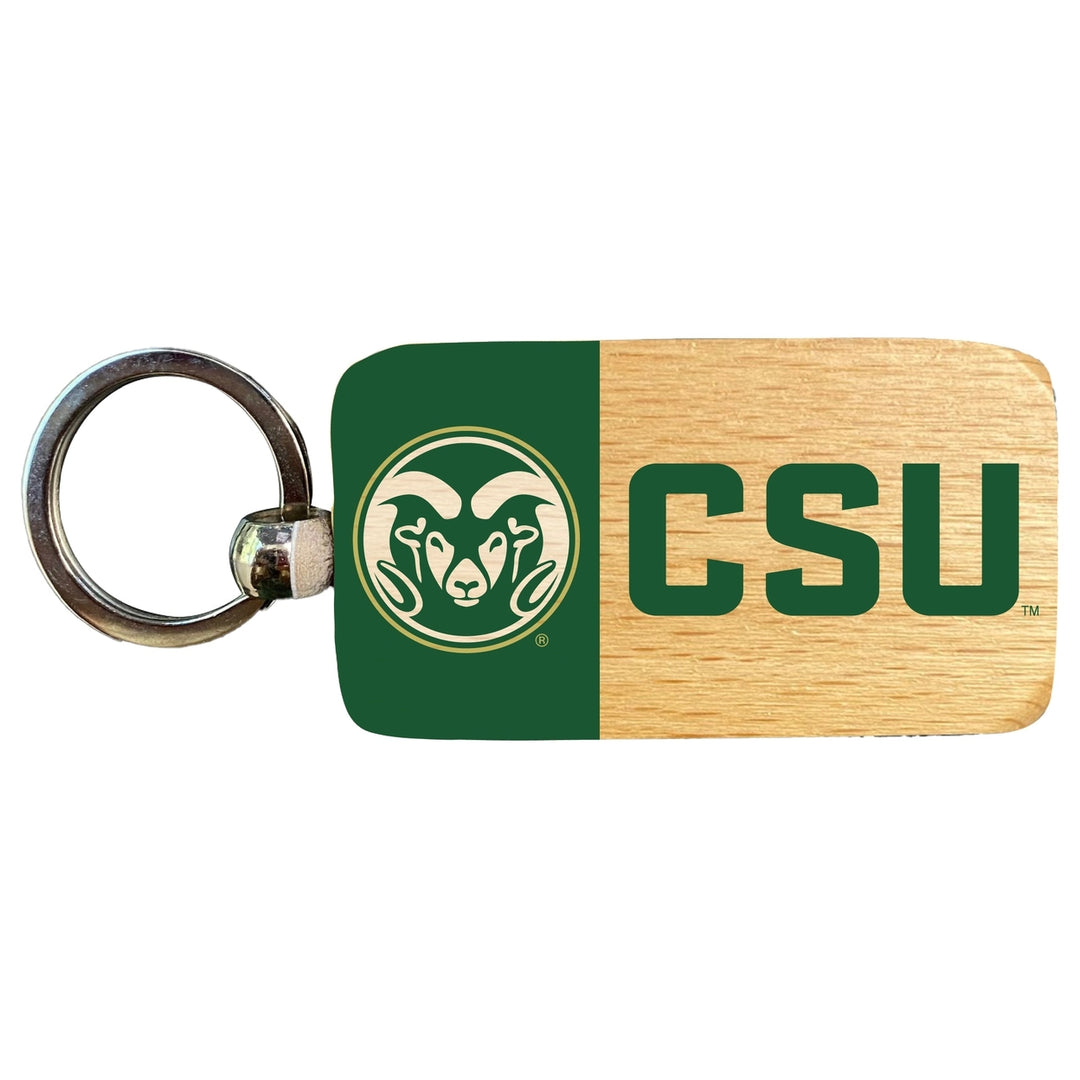 Colorado State Rams 2.5 x 1-Inch Wooden Keychain Officially Licensed Collegiate Product Image 1