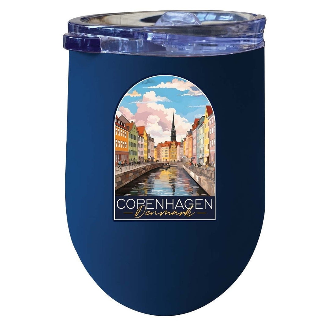 Copenhagen Denmark Design B Souvenir 12 oz Insulated Wine Stainless Steel Tumbler Image 2