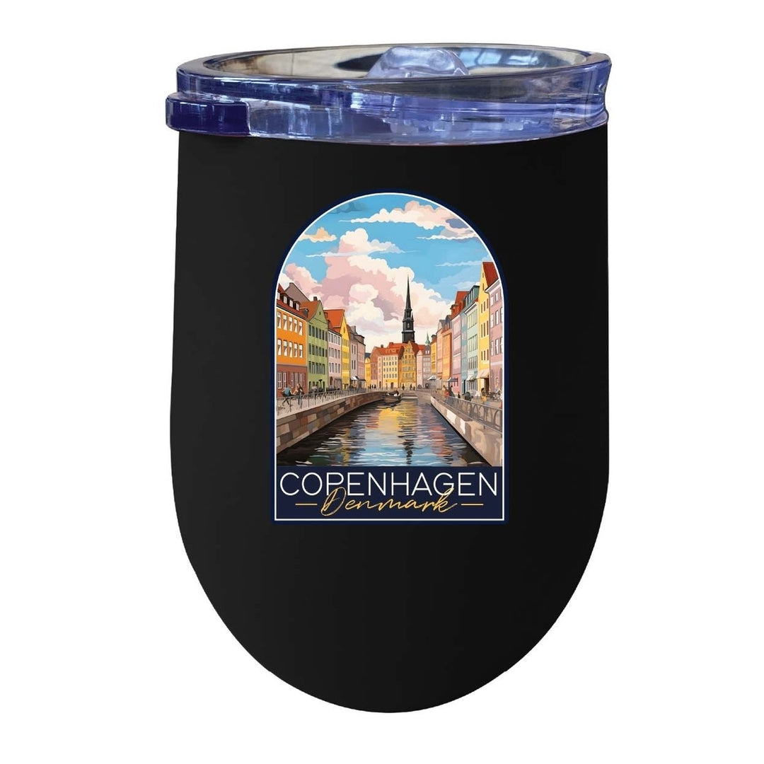 Copenhagen Denmark Design B Souvenir 12 oz Insulated Wine Stainless Steel Tumbler Image 3