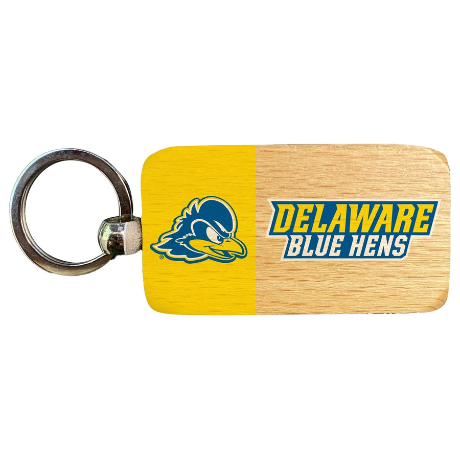 Delaware Blue Hens 2.5 x 1-Inch Wooden Keychain Officially Licensed Collegiate Product Image 1