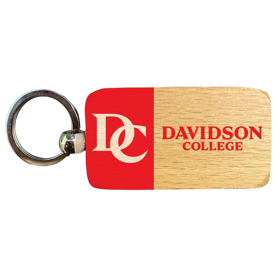 Davidson College 2.5 x 1-Inch Wooden Keychain Officially Licensed Collegiate Product Image 1