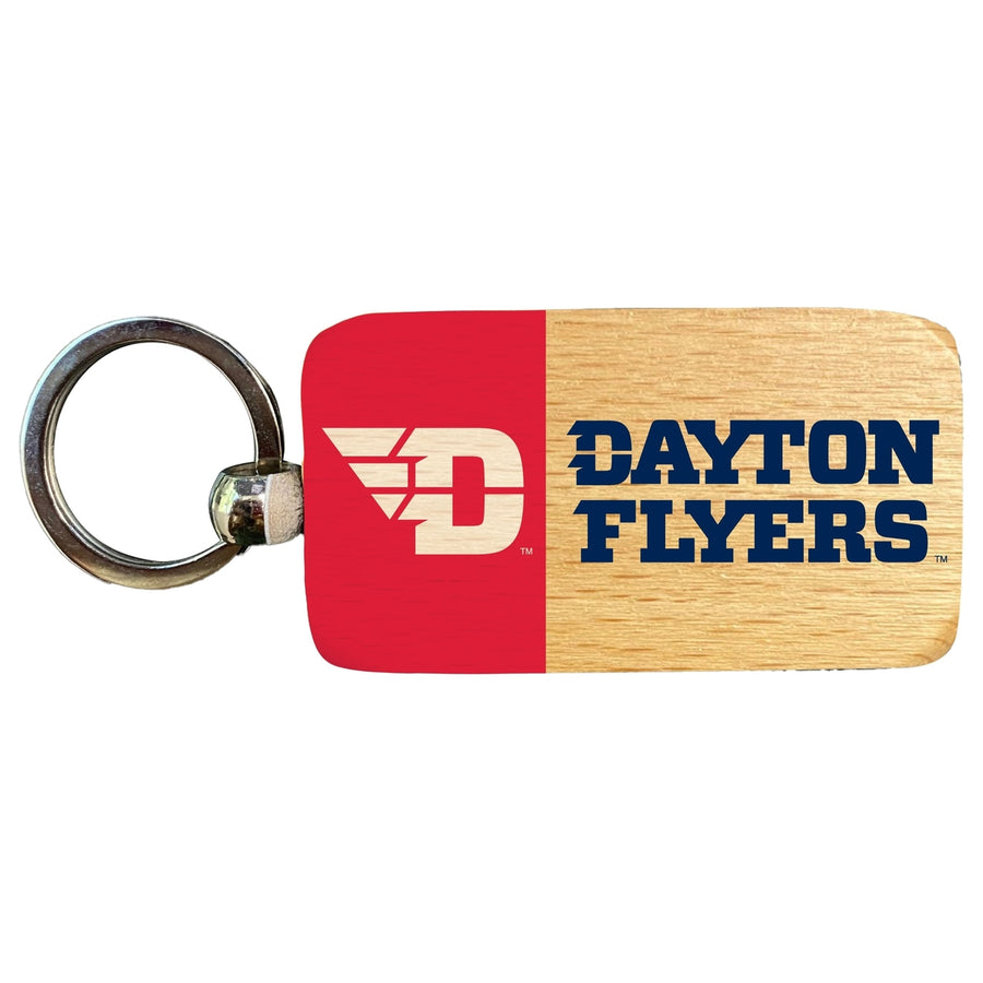 Dayton Flyers 2.5 x 1-Inch Wooden Keychain Officially Licensed Collegiate Product Image 1