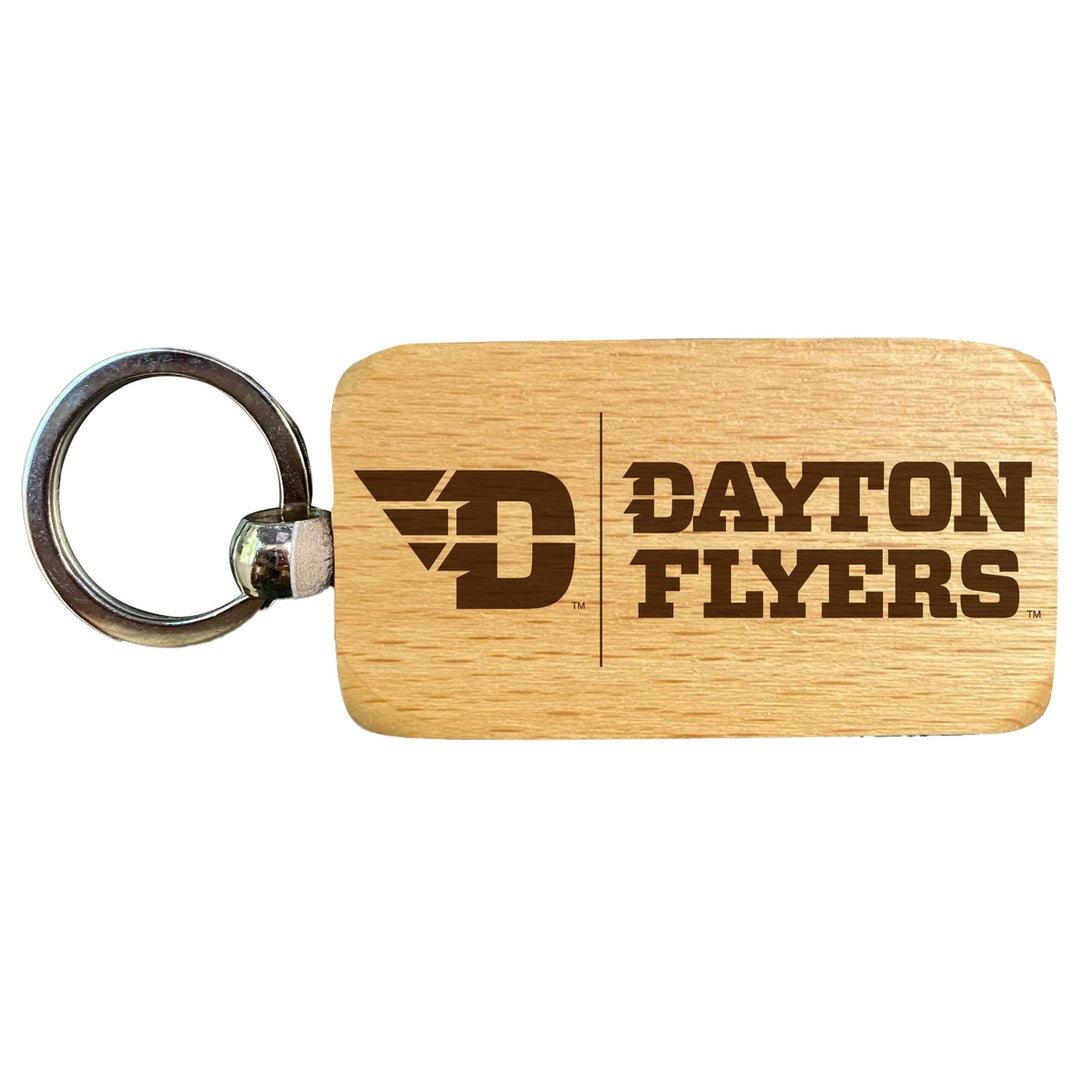 Dayton Flyers 2.5 x 1-Inch Engraved Wooden Keychain Officially Licensed Collegiate Product Image 1