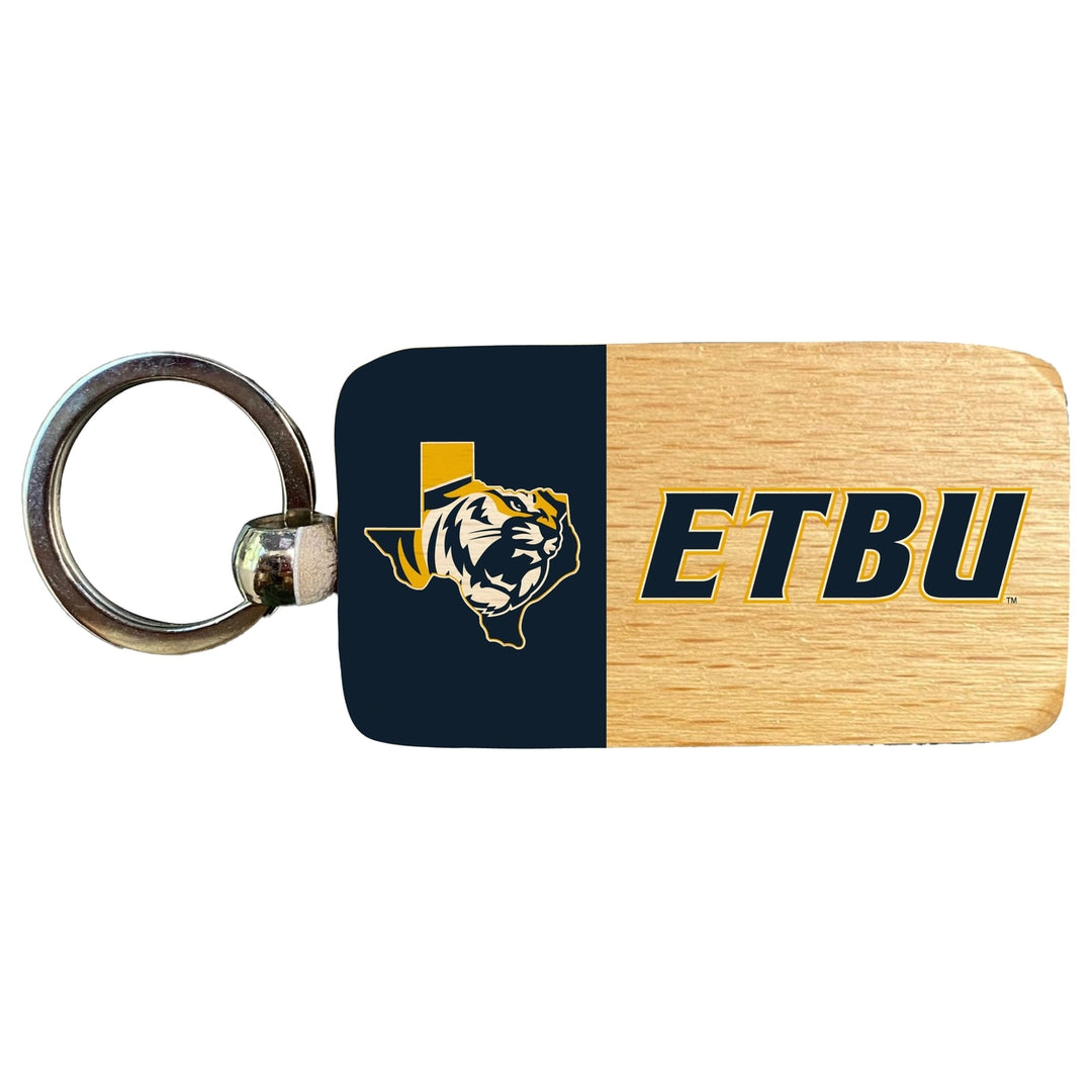 East Texas Baptist University 2.5 x 1-Inch Wooden Keychain Officially Licensed Collegiate Product Image 1