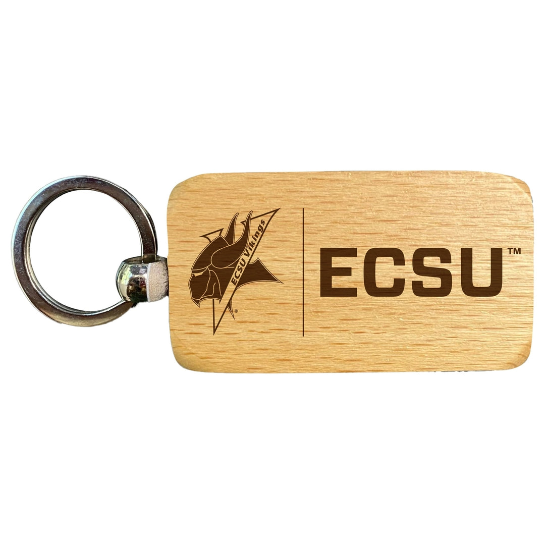 Elizabeth City State University 2.5 x 1-Inch Engraved Wooden Keychain Officially Licensed Collegiate Product Image 1