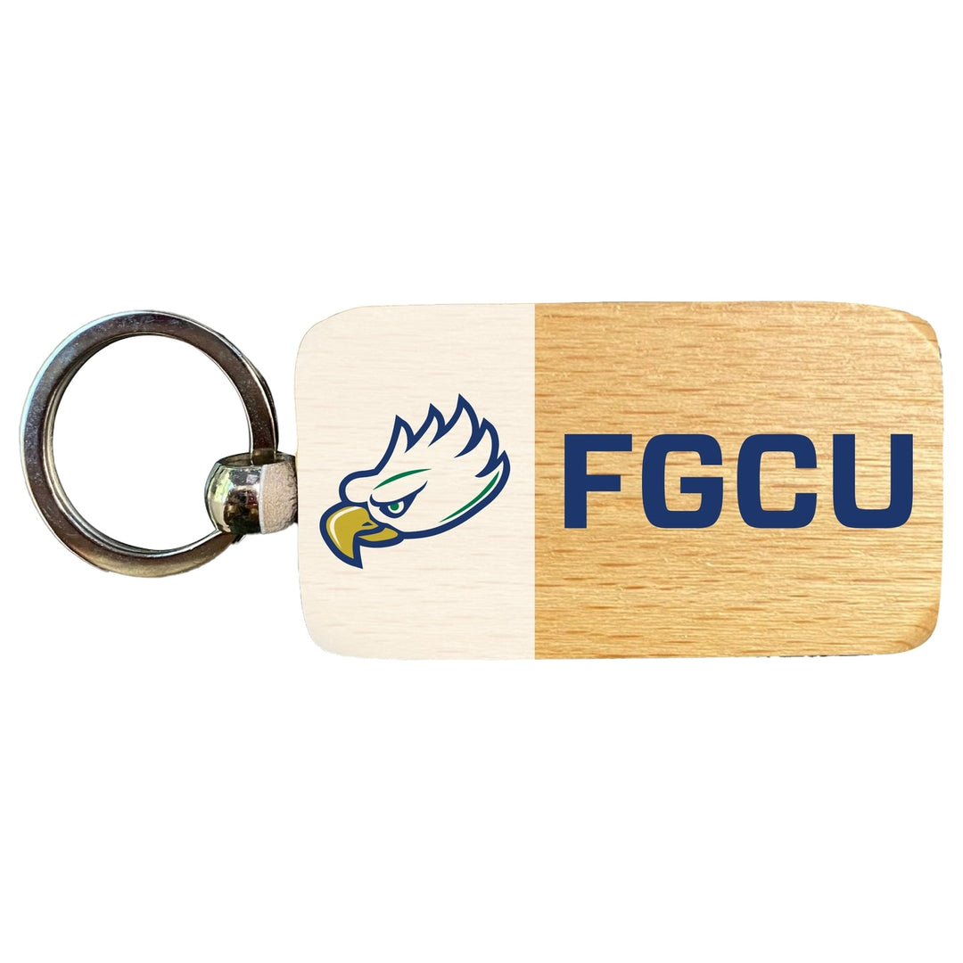 Florida Gulf Coast Eagles 2.5 x 1-Inch Wooden Keychain Officially Licensed Collegiate Product Image 1