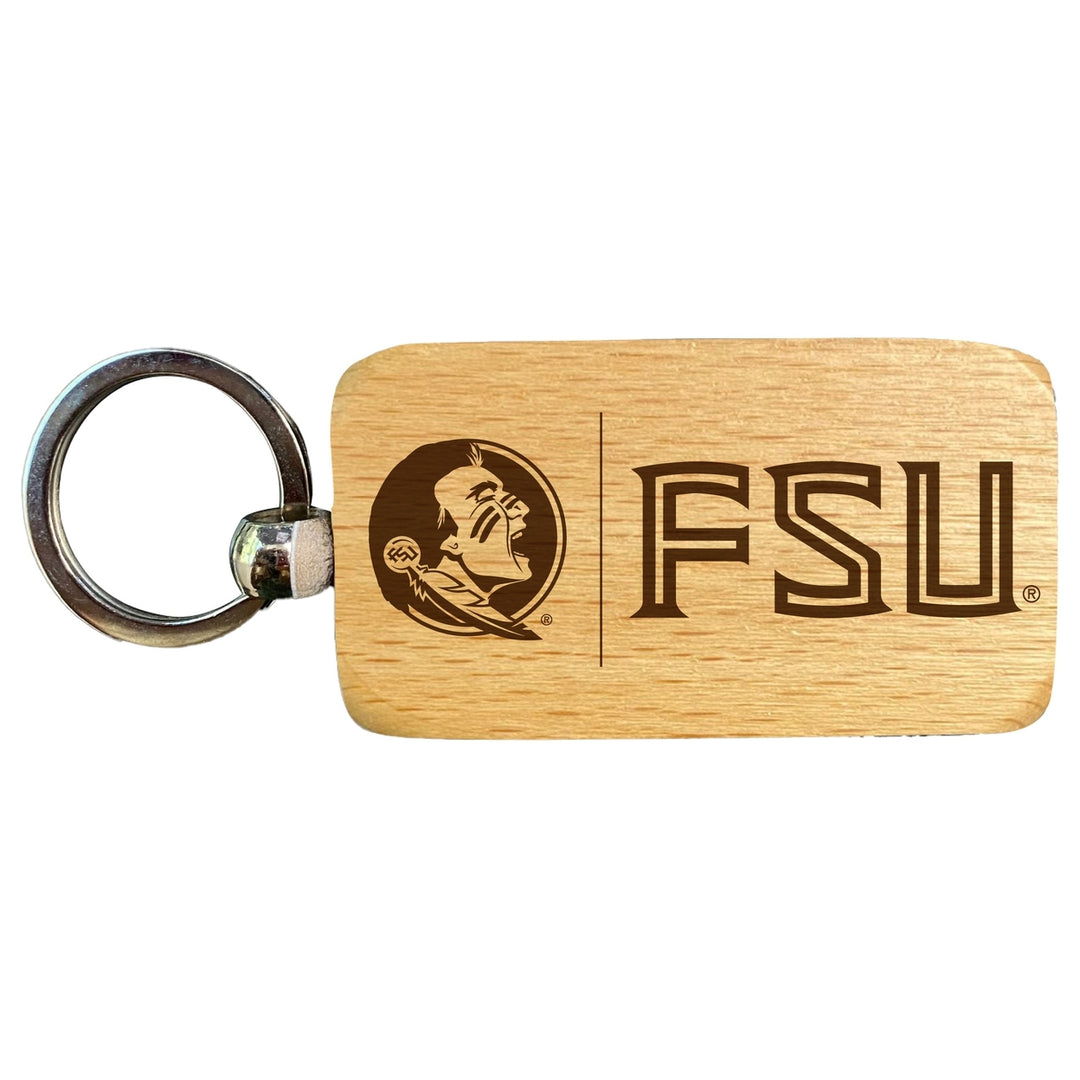 Florida State Seminoles 2.5 x 1-Inch Engraved Wooden Keychain Officially Licensed Collegiate Product Image 1