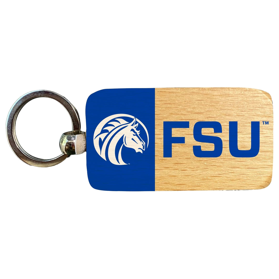 Fayetteville State University 2.5 x 1-Inch Wooden Keychain Officially Licensed Collegiate Product Image 1