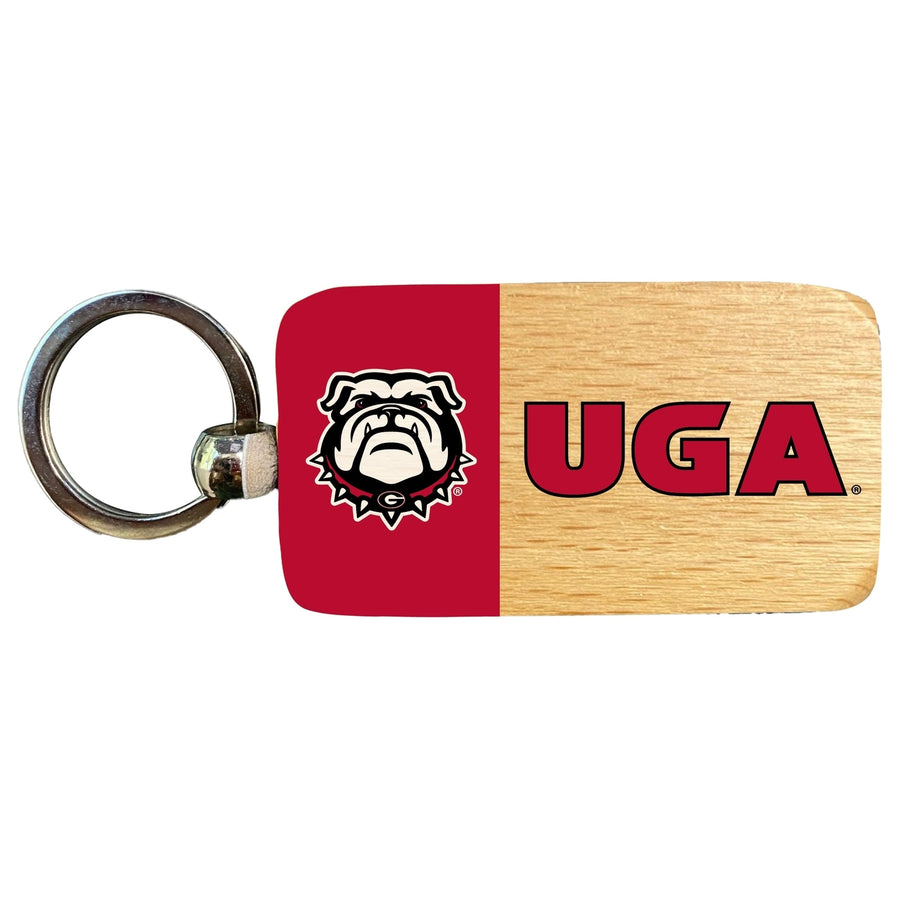 Georgia Bulldogs 2.5 x 1-Inch Wooden Keychain Officially Licensed Collegiate Product Image 1