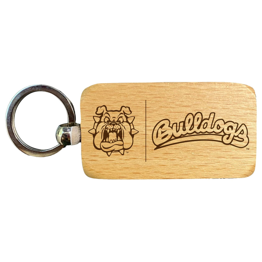 Fresno State Bulldogs 2.5 x 1-Inch Engraved Wooden Keychain Officially Licensed Collegiate Product Image 1