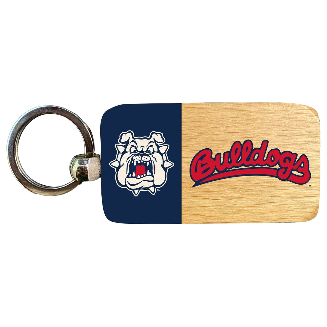 Fresno State Bulldogs 2.5 x 1-Inch Wooden Keychain Officially Licensed Collegiate Product Image 1