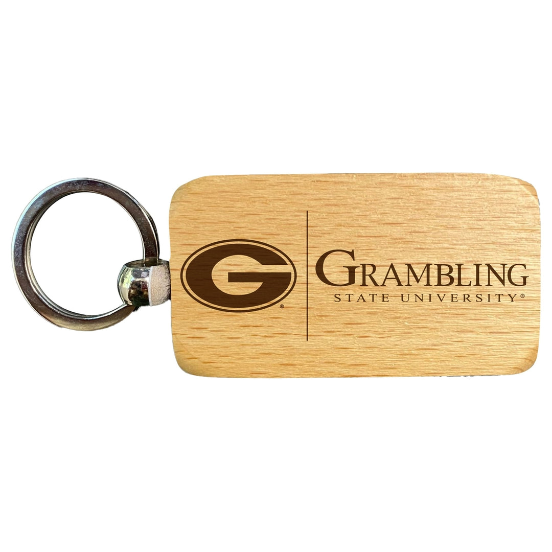 Grambling State Tigers 2.5 x 1-Inch Engraved Wooden Keychain Officially Licensed Collegiate Product Image 1