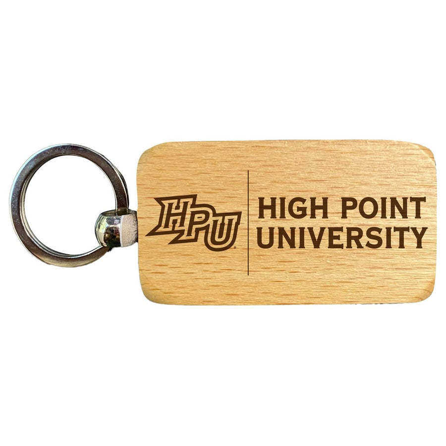 High Point University 2.5 x 1-Inch Engraved Wooden Keychain Officially Licensed Collegiate Product Image 1