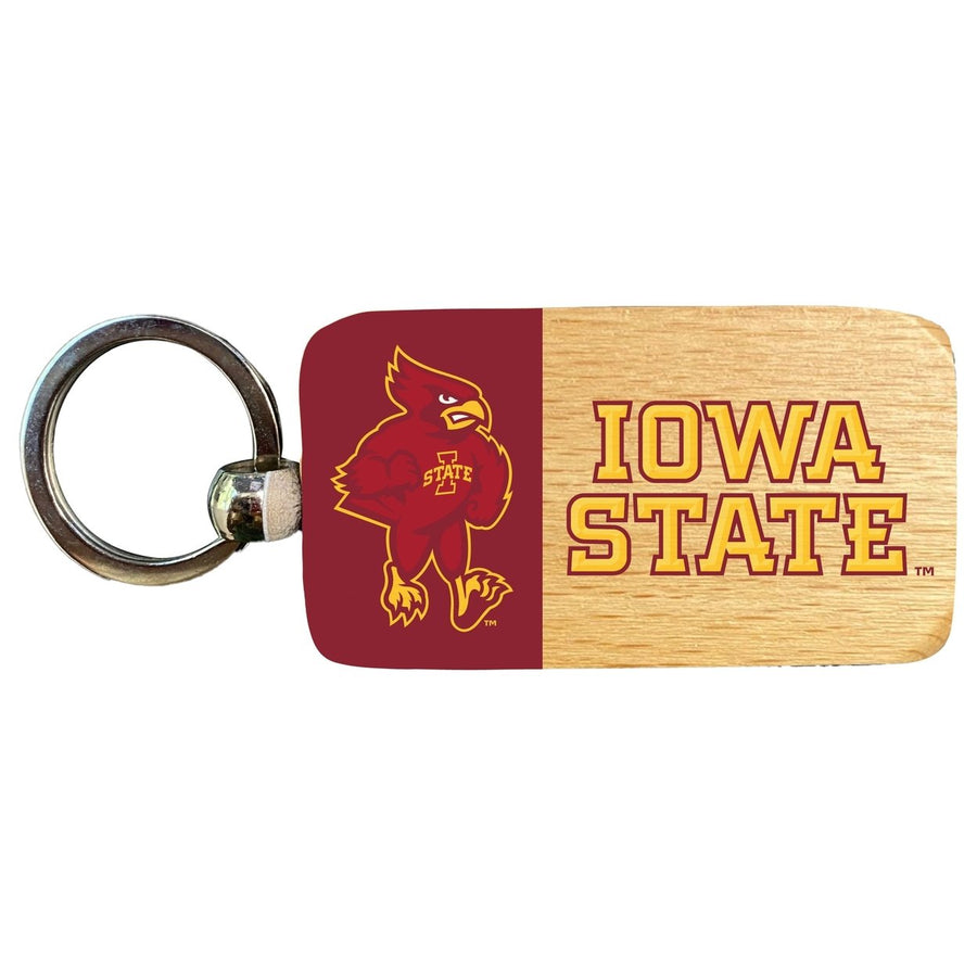 Iowa State Cyclones 2.5 x 1-Inch Wooden Keychain Officially Licensed Collegiate Product Image 1