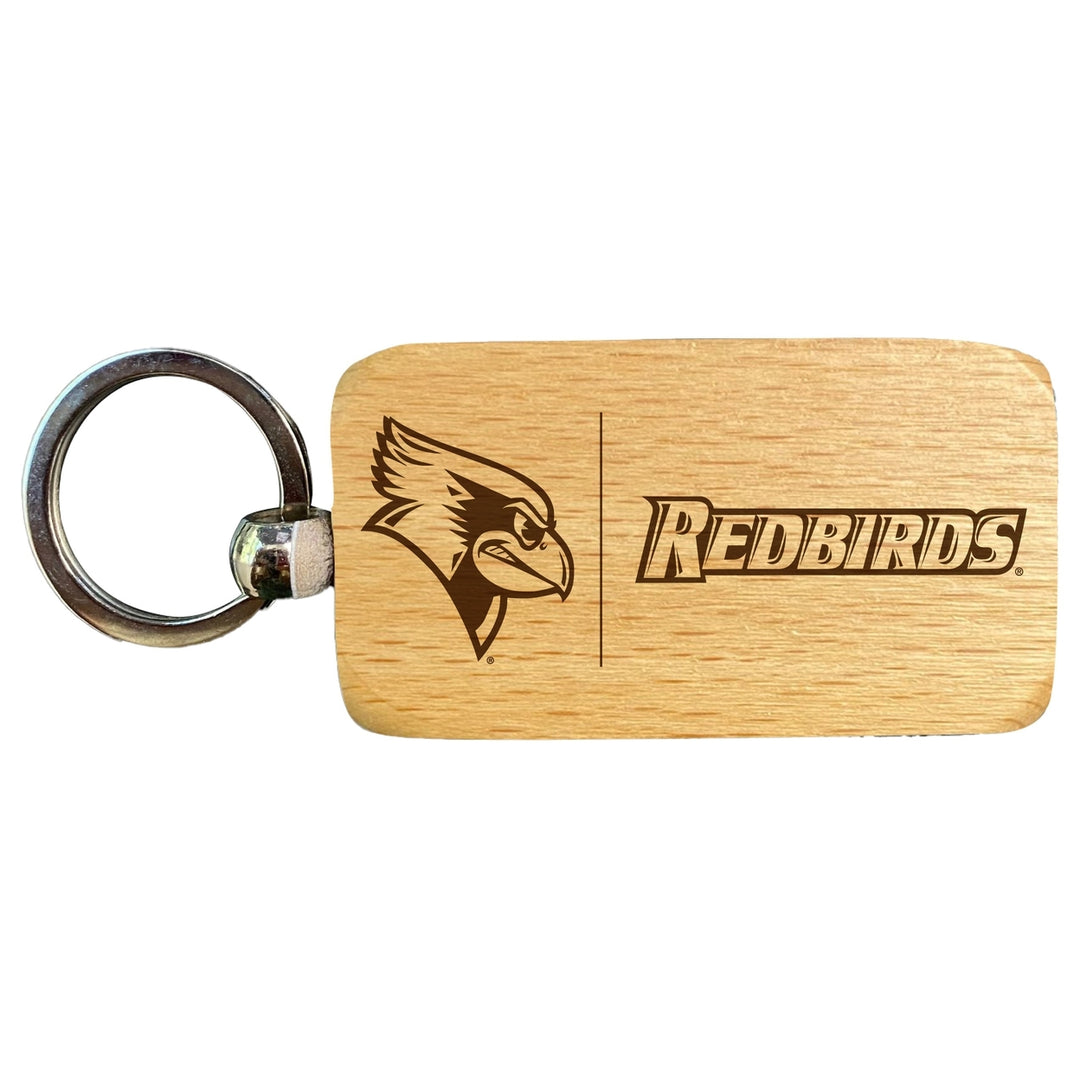 Illinois State Redbirds 2.5 x 1-Inch Engraved Wooden Keychain Officially Licensed Collegiate Product Image 1