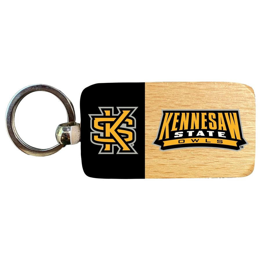 Kennesaw State University 2.5 x 1-Inch Wooden Keychain Officially Licensed Collegiate Product Image 1