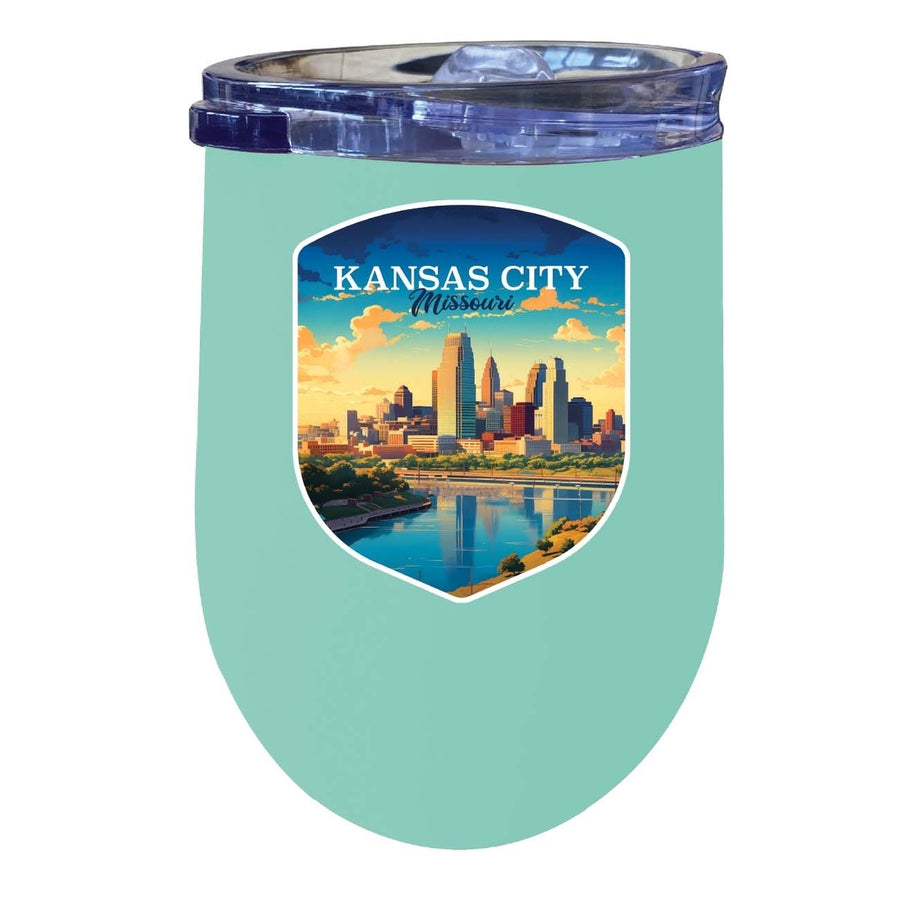 Kansas City Missouri Design A Souvenir 12 oz Insulated Wine Stainless Steel Tumbler Image 1