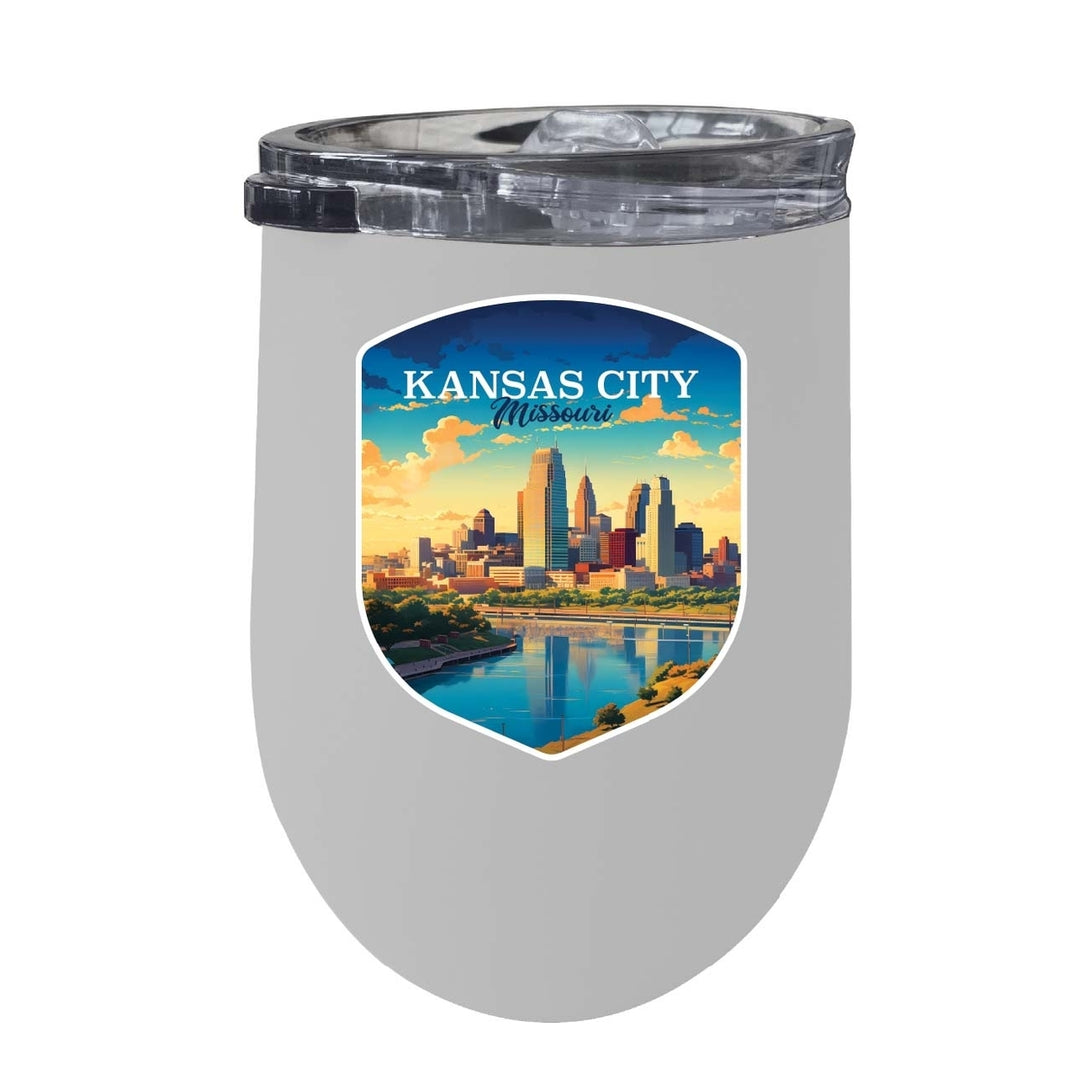 Kansas City Missouri Design A Souvenir 12 oz Insulated Wine Stainless Steel Tumbler Image 2