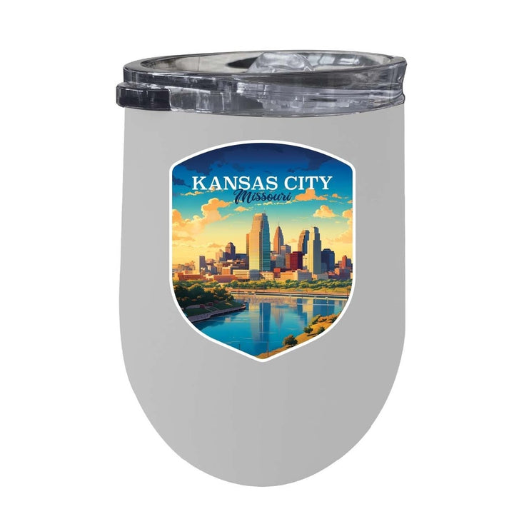 Kansas City Missouri Design A Souvenir 12 oz Insulated Wine Stainless Steel Tumbler Image 1