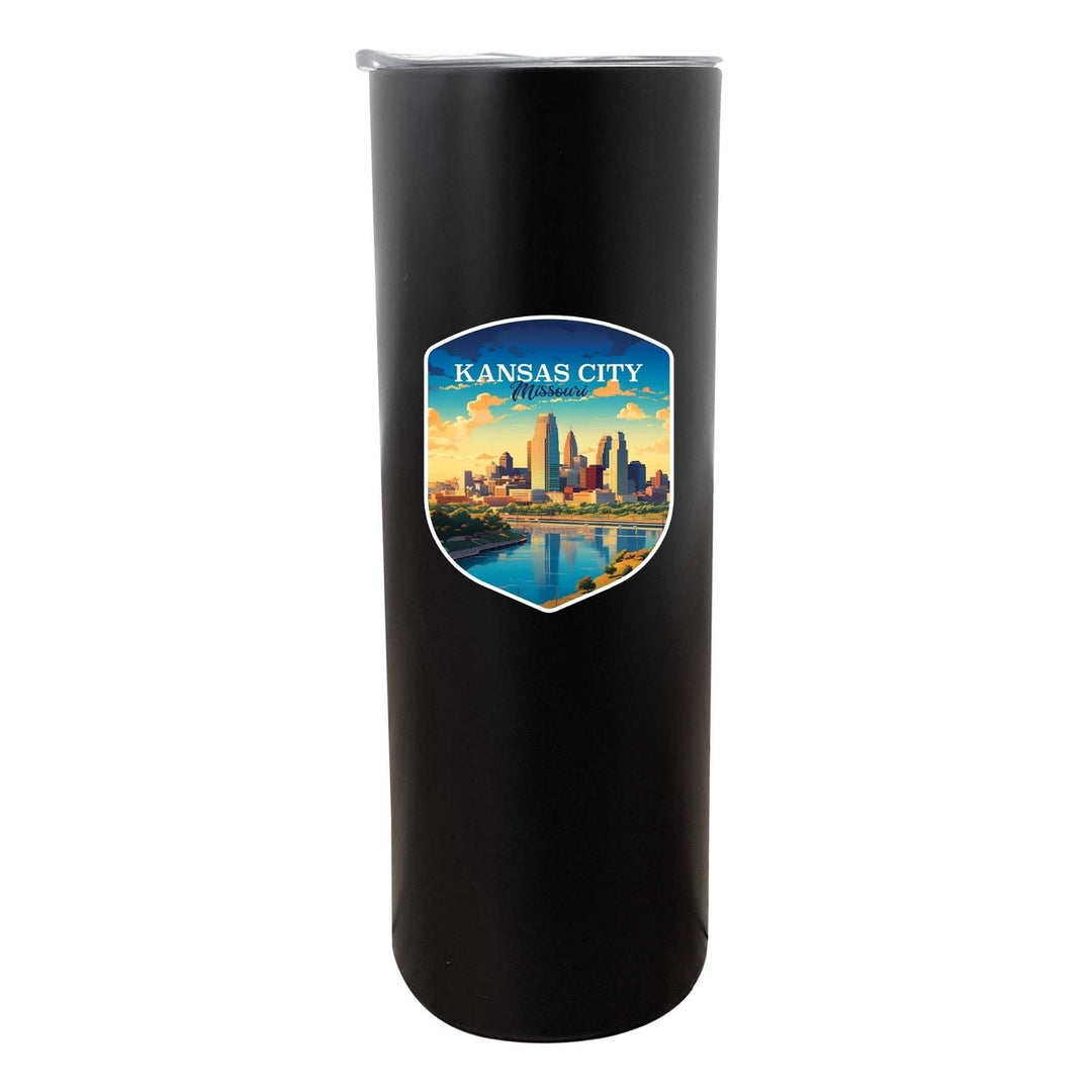 Kansas City Missouri Design A Souvenir 20 oz Insulated Stainless Steel Skinny Tumbler Image 1