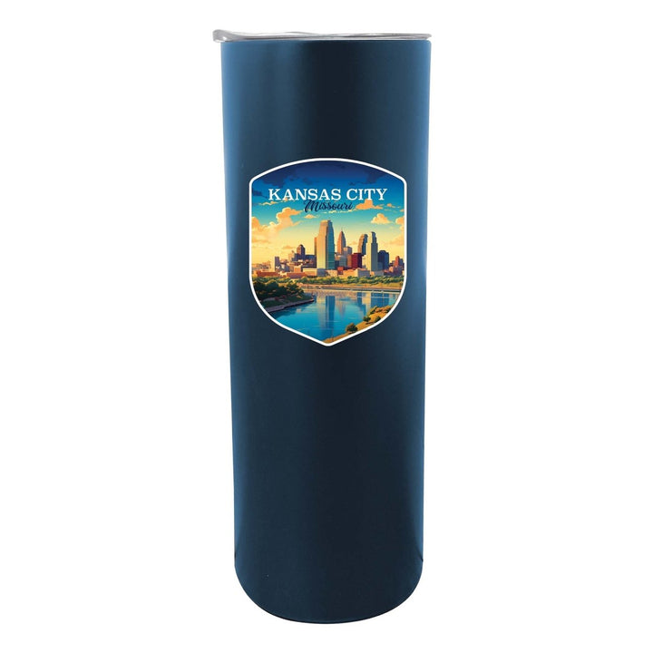 Kansas City Missouri Design A Souvenir 20 oz Insulated Stainless Steel Skinny Tumbler Image 6