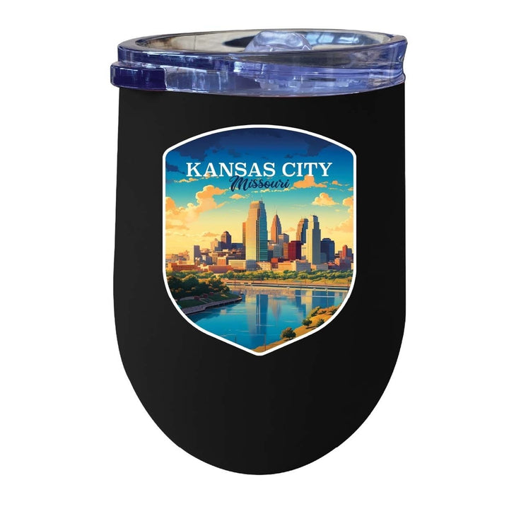 Kansas City Missouri Design A Souvenir 12 oz Insulated Wine Stainless Steel Tumbler Image 6