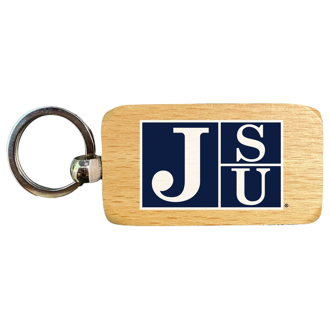 Jackson State University 2.5 x 1-Inch Wooden Keychain Officially Licensed Collegiate Product Image 1