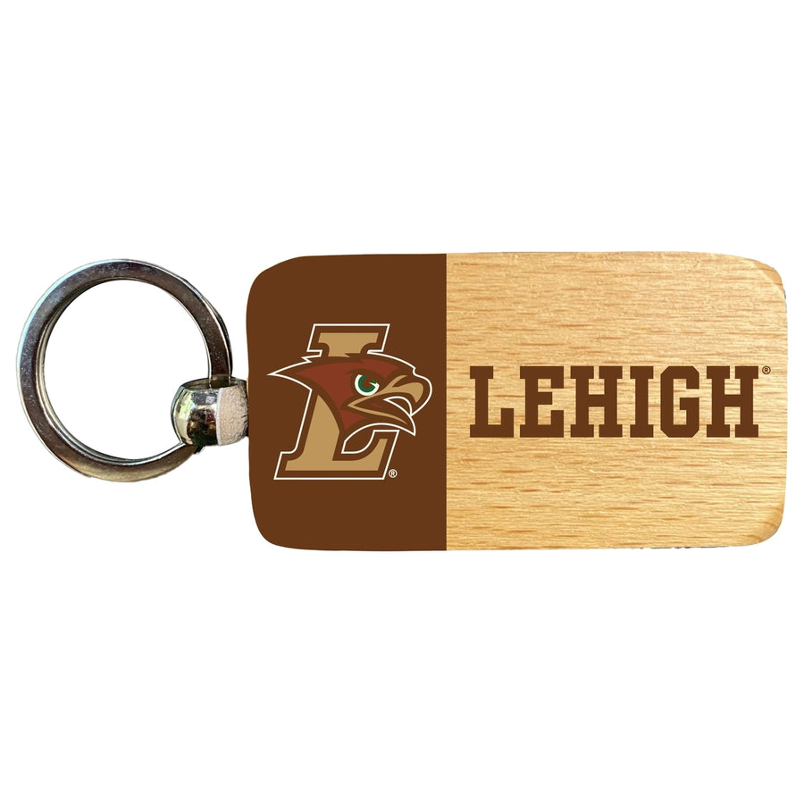 Lehigh University Mountain Hawks 2.5 x 1-Inch Wooden Keychain Officially Licensed Collegiate Product Image 1