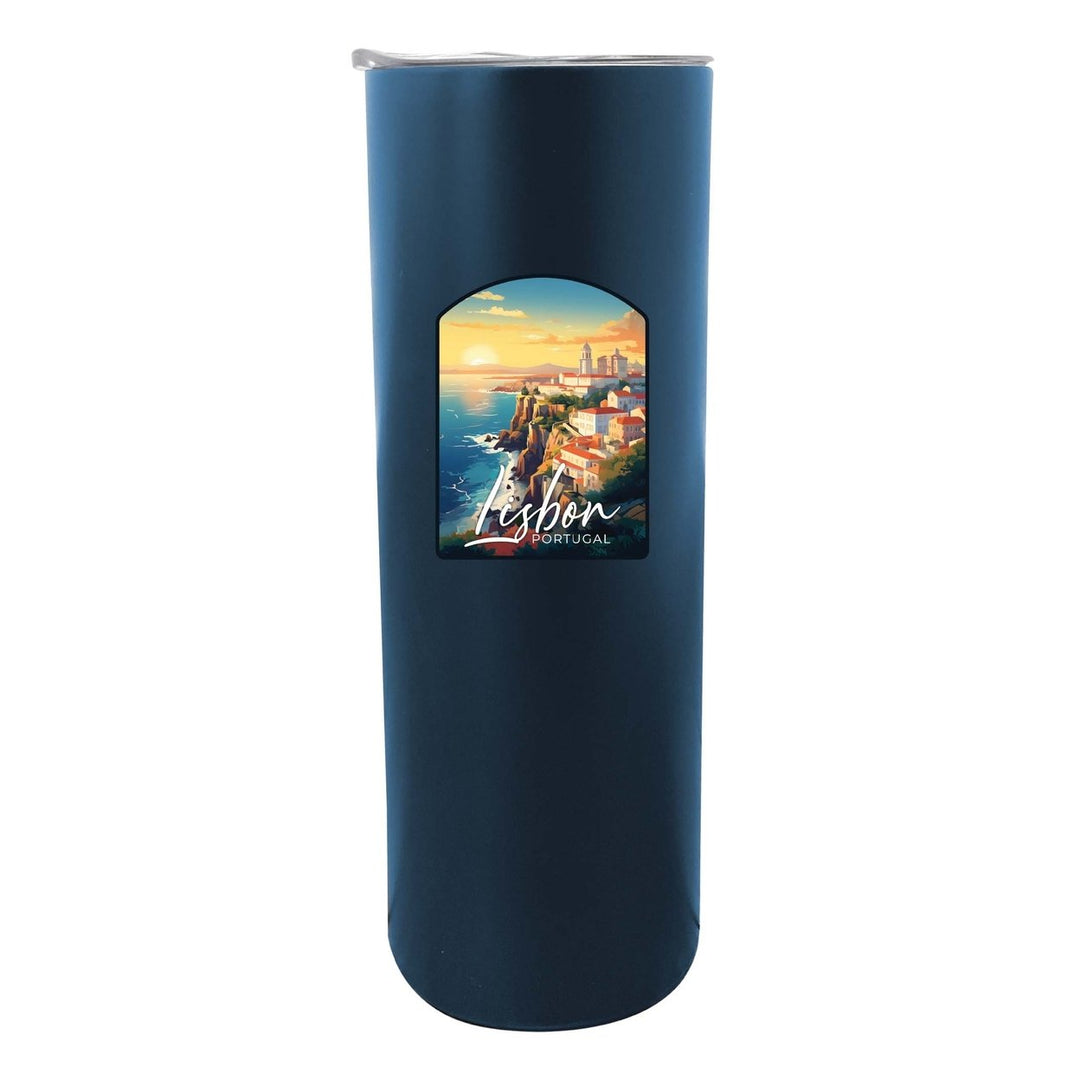 Lisbon Portugal Design B Souvenir 20 oz Insulated Stainless Steel Skinny Tumbler Image 3