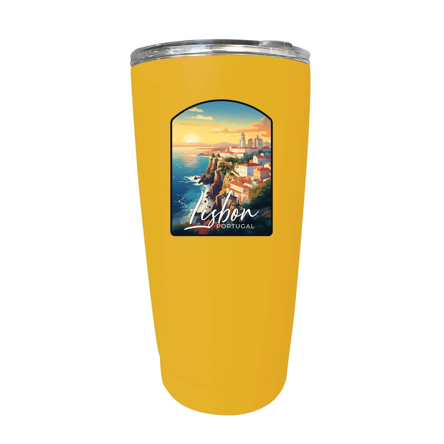 Lisbon Portugal Design B Souvenir 16 oz Stainless Steel Insulated Tumbler Image 1