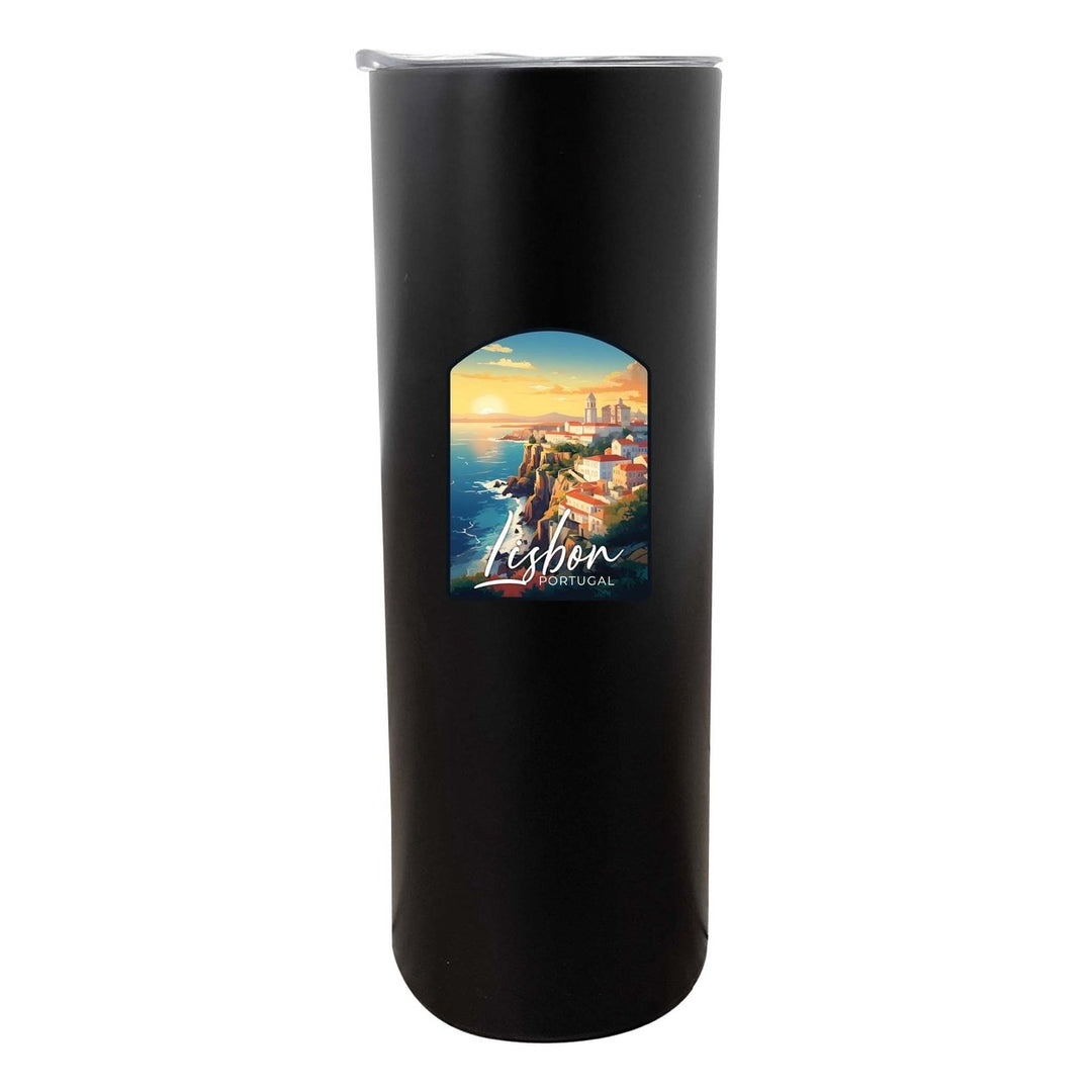 Lisbon Portugal Design B Souvenir 20 oz Insulated Stainless Steel Skinny Tumbler Image 1