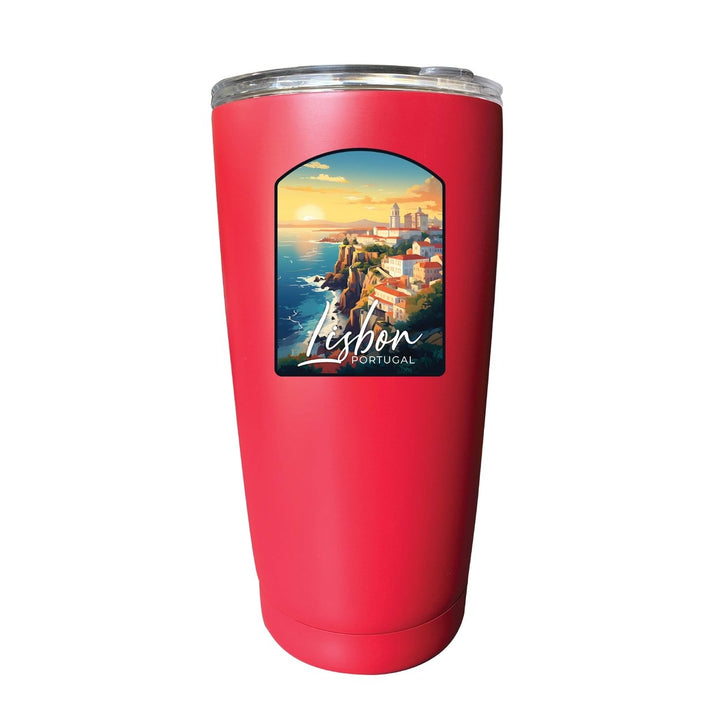 Lisbon Portugal Design B Souvenir 16 oz Stainless Steel Insulated Tumbler Image 4