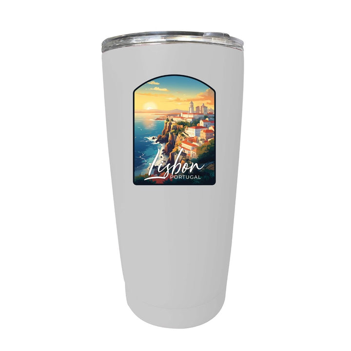 Lisbon Portugal Design B Souvenir 16 oz Stainless Steel Insulated Tumbler Image 6