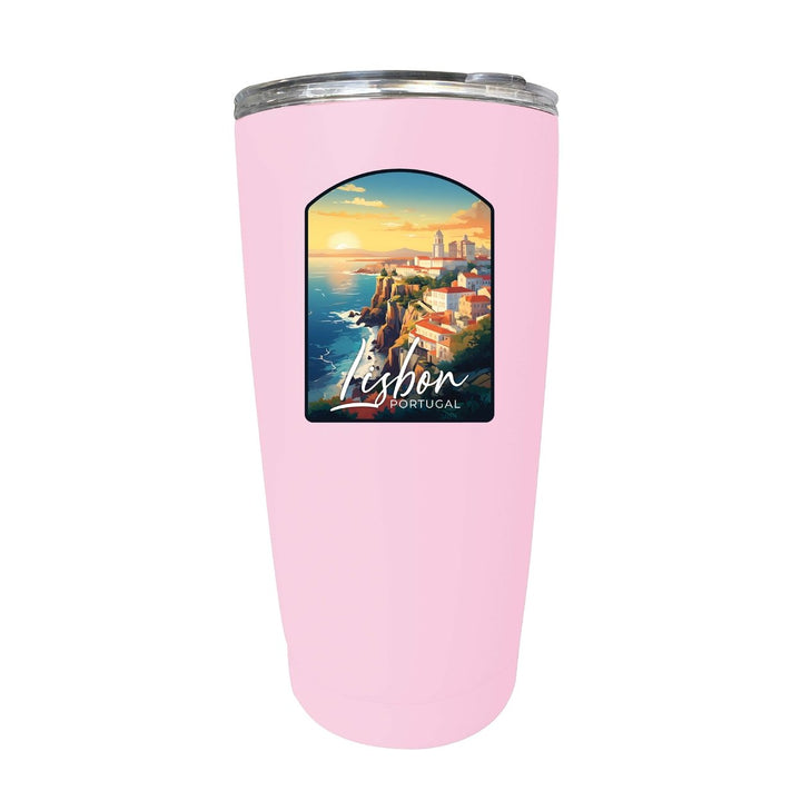 Lisbon Portugal Design B Souvenir 16 oz Stainless Steel Insulated Tumbler Image 7