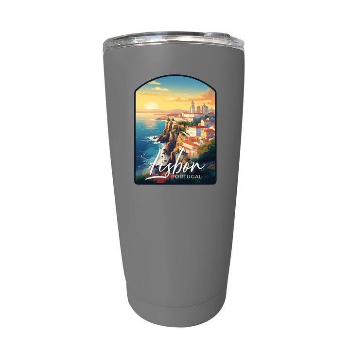 Lisbon Portugal Design B Souvenir 16 oz Stainless Steel Insulated Tumbler Image 9