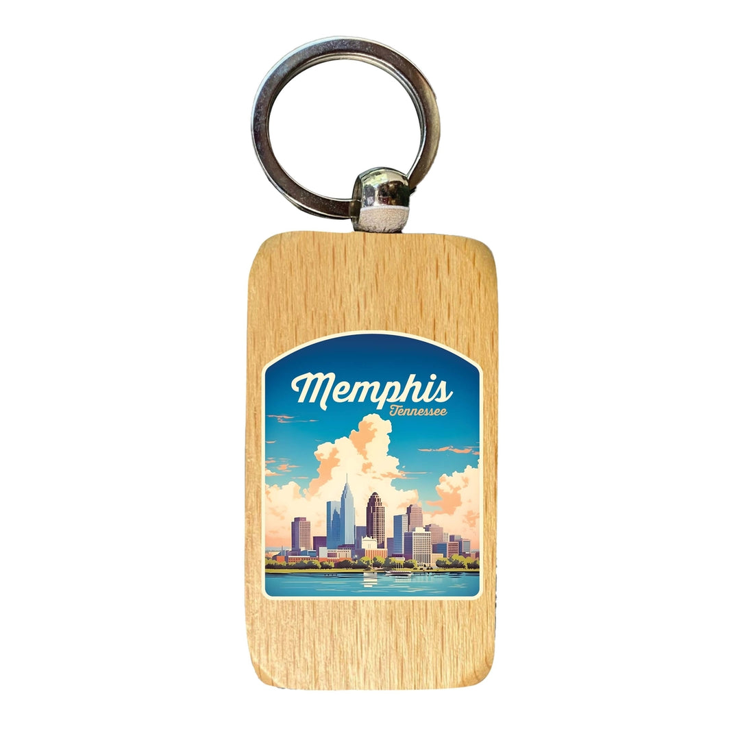 Memphis Tennessee Design A Souvenir 2.5x1-Inch Souvenir Wooden Keychain Image 1