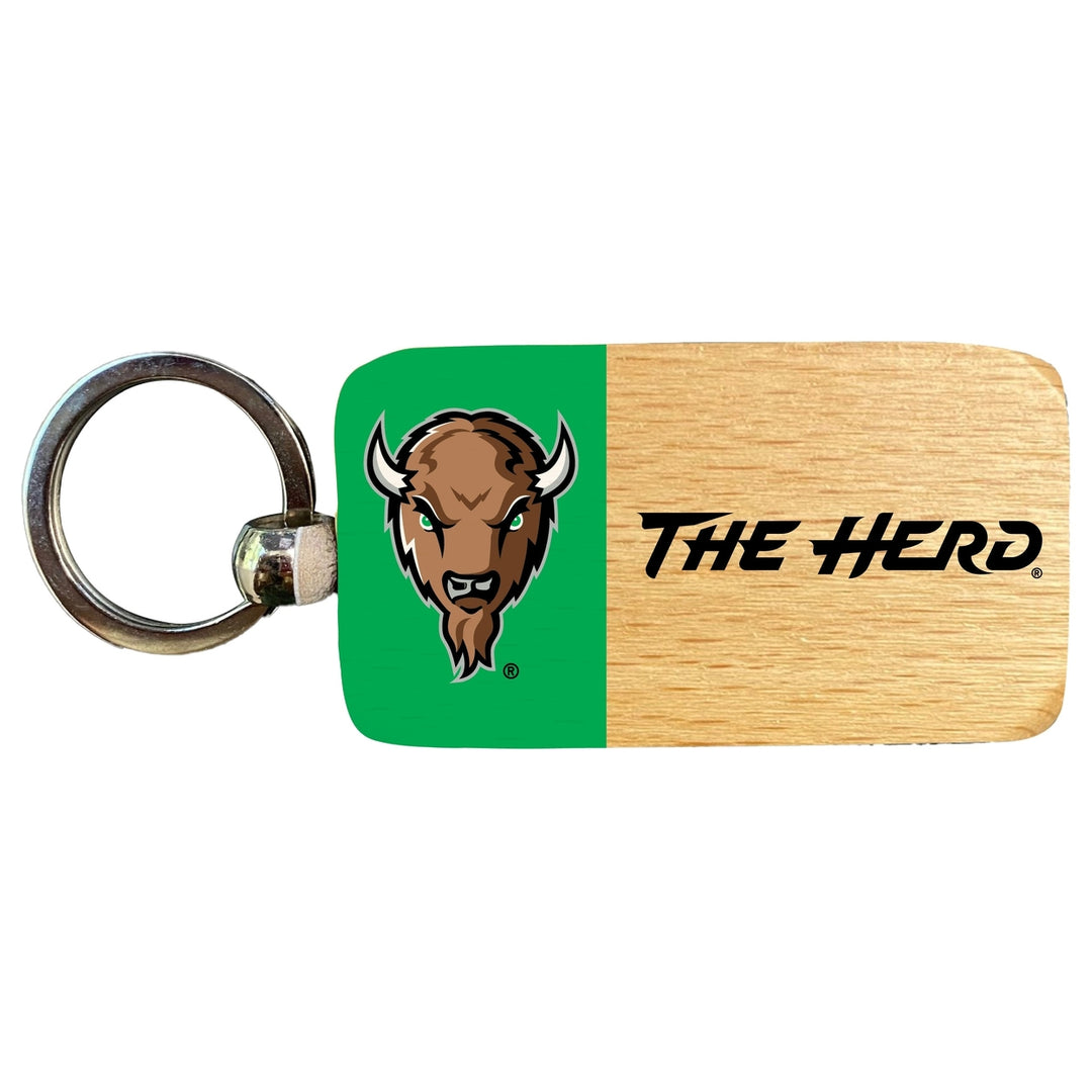 Marshall Thundering Herd 2.5 x 1-Inch Wooden Keychain Officially Licensed Collegiate Product Image 1