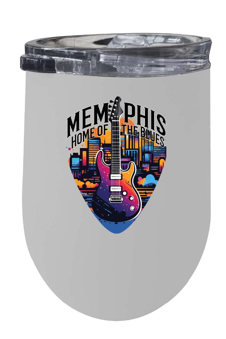 Memphis Tennessee Design B Souvenir 12 oz Insulated Wine Stainless Steel Tumbler Image 1