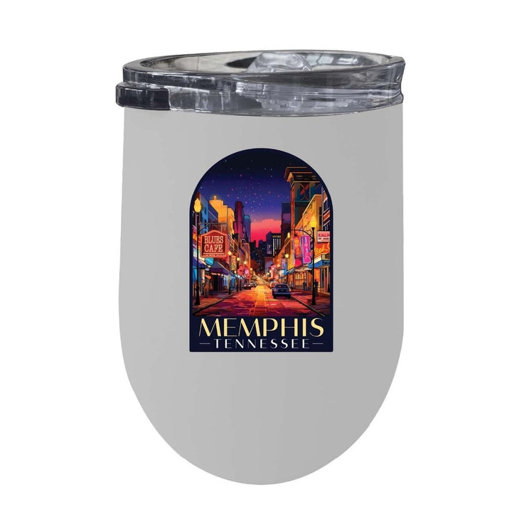 Memphis Tennessee Design C Souvenir 12 oz Insulated Wine Stainless Steel Tumbler Image 4